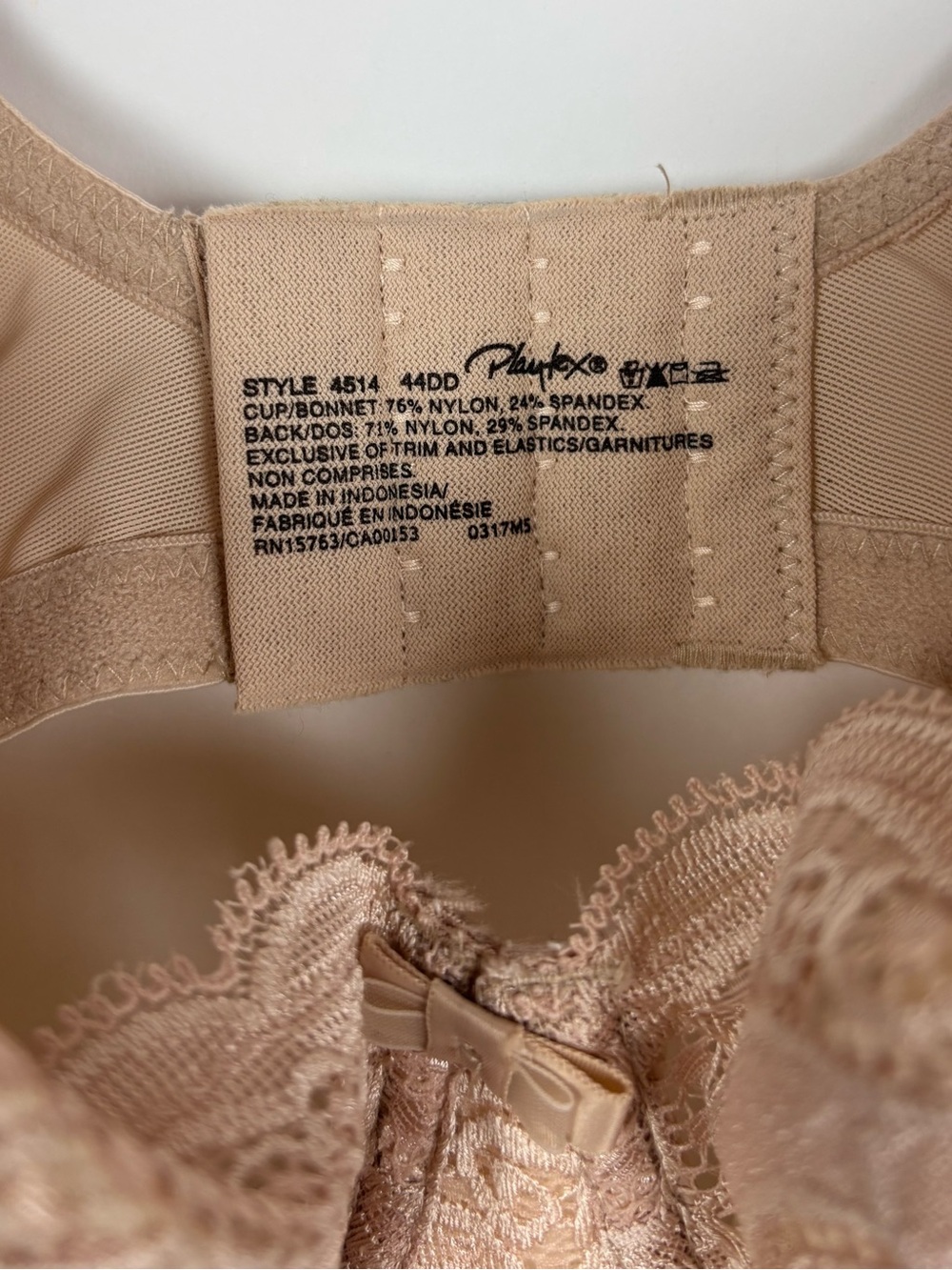 Playtex Bra Beige Lace Underwire Padded Size 44DD - Picture 4 of 6